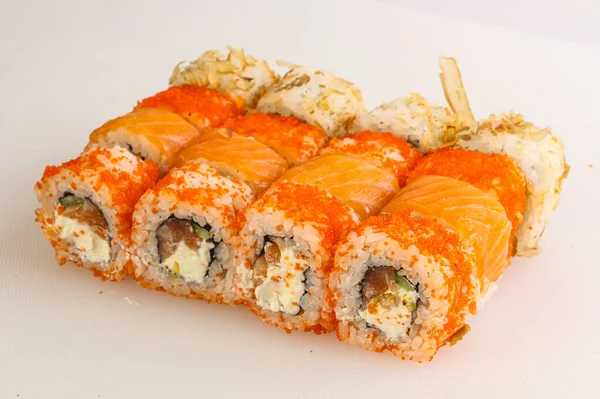 Japanese Sushi Roll Set Fish — Stock Photo, Image