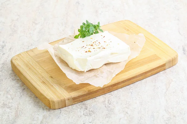 Greek Feta Cheese Board Served Herbs — Stock Photo, Image