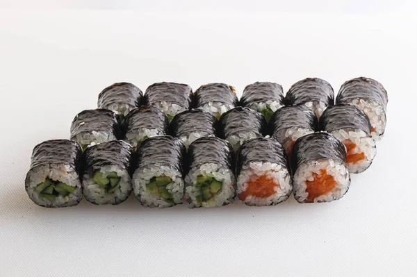 Japanese Sushi Roll Set Fish — Stock Photo, Image