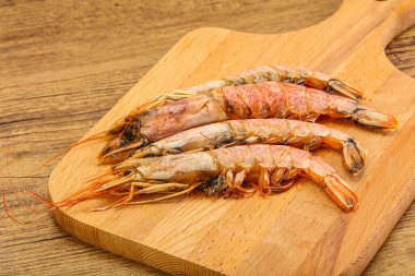 Lezzetli büyük Langoustine deniz ürünleri.