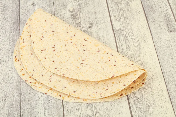 Cuisine Mexicaine Tortilla Pain Épais Avec Des Céréales — Photo