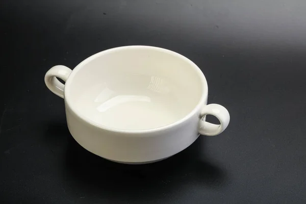 White Proclean Bowl Serving Black — Stock Photo, Image