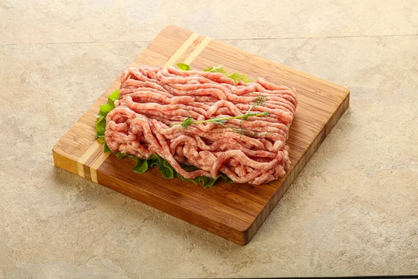 Raw Minced Pork Meat Board Cooking — Stock Photo, Image