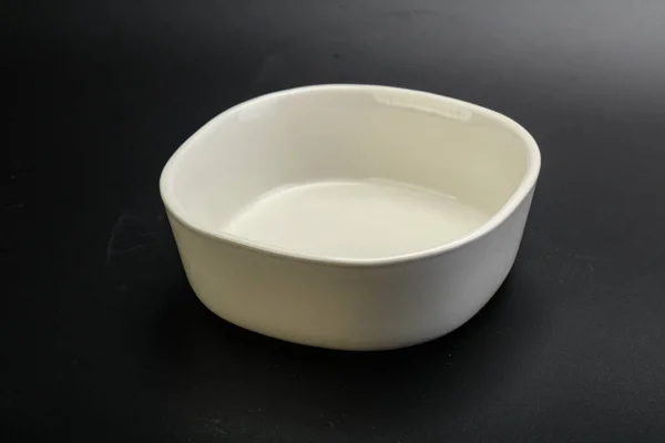 White Proclean Bowl Serving Black — Stock Photo, Image