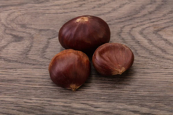 Organic Natural Sweet Raw Chestnut Heap — Stock Photo, Image