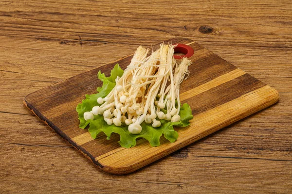 Cogumelos Enoki Japoneses Crus Para Cozinhar — Fotografia de Stock