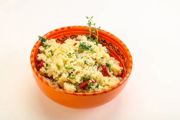 Vegetarian Uisine Couscous Vegetables Parsley — Stock Photo, Image