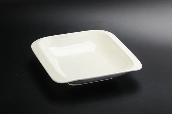 White Proclean Bowl Serving Black — Stock Photo, Image