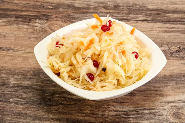 Tasty Sauerkraut Cranberry Bowl — Stock Photo, Image