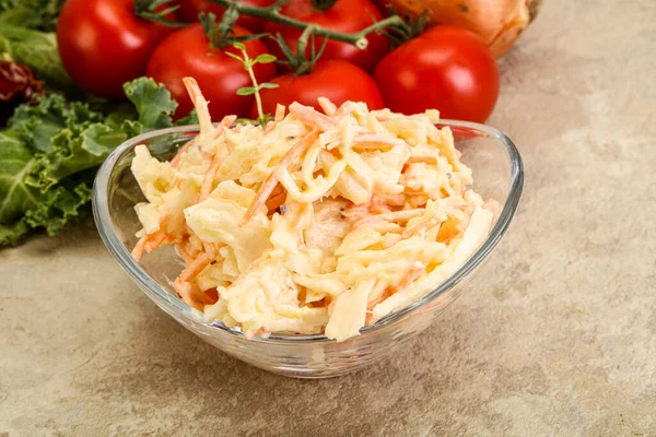 Vegetarischer Cole Salat Mit Kohl Und Karotten — Stockfoto