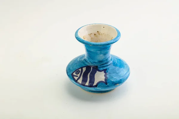 Prázdná Keramická Váza Pro Flovers Izolovaných — Stock fotografie