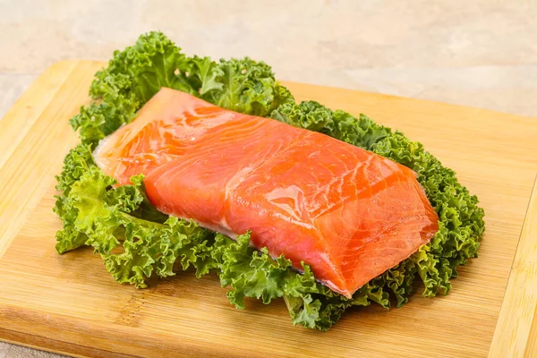 Leckere Lachsfiletscheibe Zum Kochen — Stockfoto