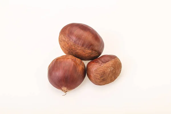 Organic Naturale Dolce Crudo Mucchio Castagne — Foto Stock