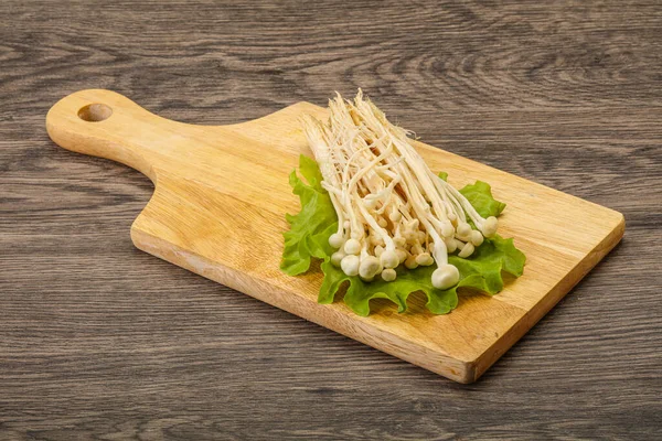 Funghi Giapponesi Crudi Enoki Cucinare — Foto Stock