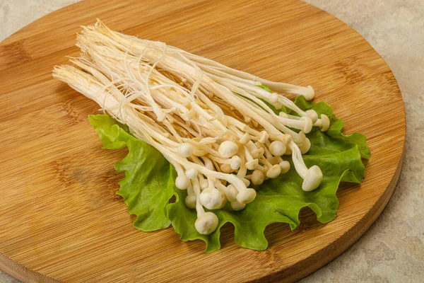 Funghi Giapponesi Crudi Enoki Cucinare — Foto Stock