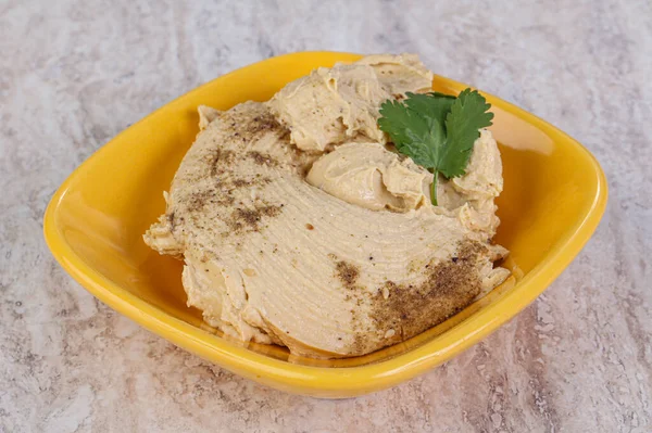 Vegan Cuisine Traditional Jewish Hummus Olive Oil — Stock Photo, Image