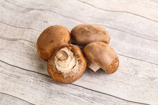 Raw Brown Champignons Mushroom Heap Cooking — Stock Photo, Image