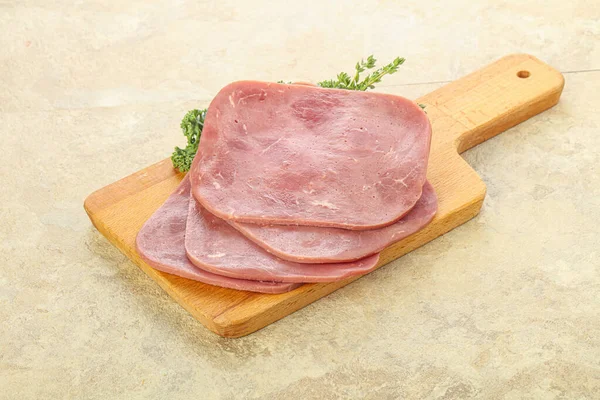 Spuntino Affettato Prosciutto Manzo Bordo — Foto Stock