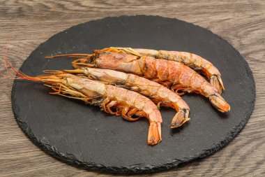 Lezzetli büyük Langoustine deniz ürünleri.