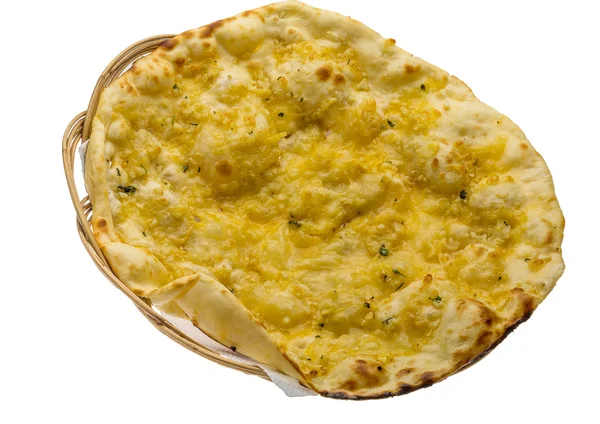 Naan with cheese and garlic — Stock Photo, Image