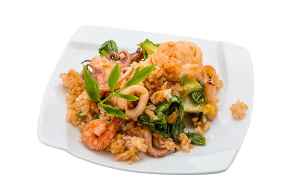 Rice with seafood — Stock Photo, Image