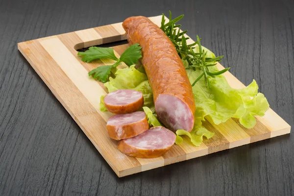 Salsicha em fatias — Fotografia de Stock