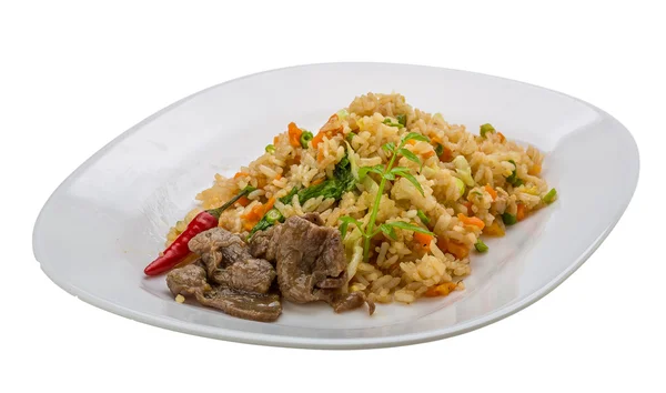 Fried rice with beef — Stock Photo, Image