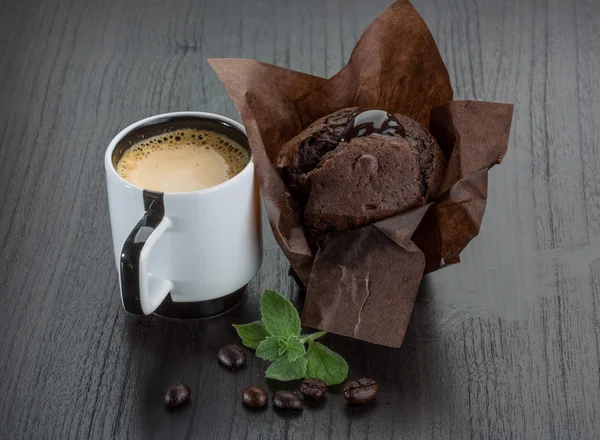 Koffie met muffin — Stockfoto