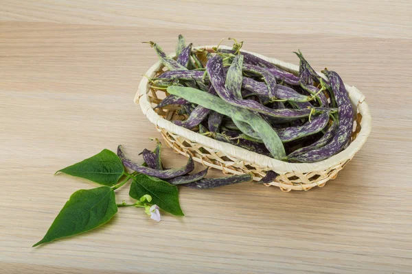 Bohnen mit Blatt — Stockfoto