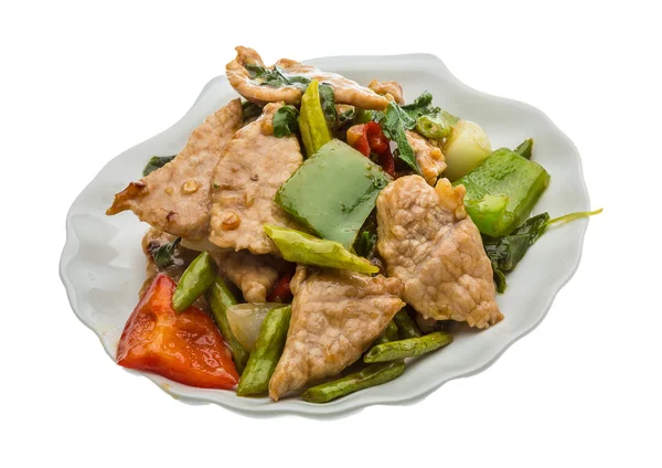 Pork with vegetables — Stock Photo, Image