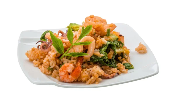 Rice with seafood — Stock Photo, Image