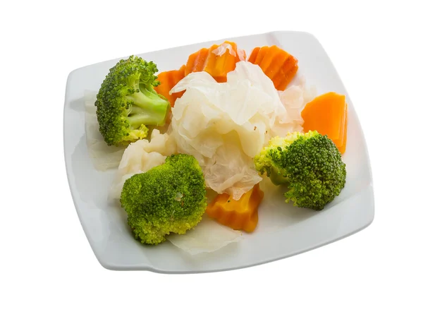 Gekookte kool en broccoli — Stockfoto