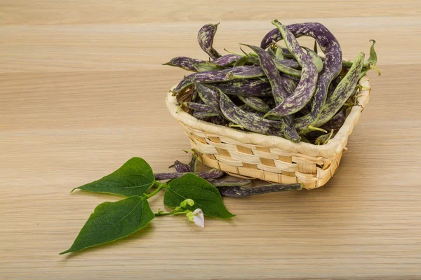 Bohnen mit Blatt — Stockfoto