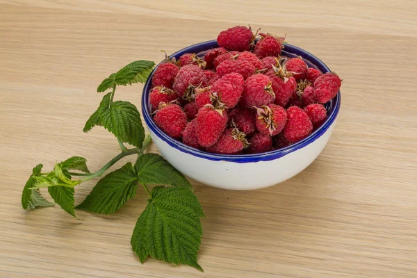 Raspberry in the bowl — Stock Photo, Image