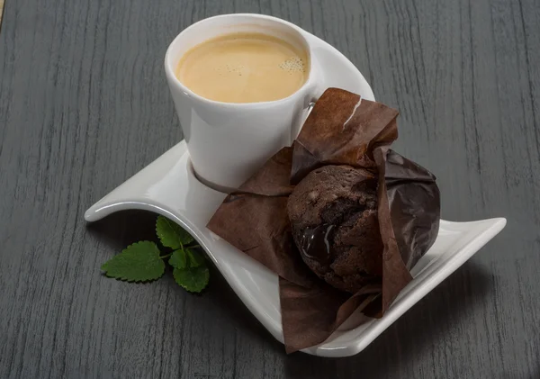 Koffie met muffin — Stockfoto