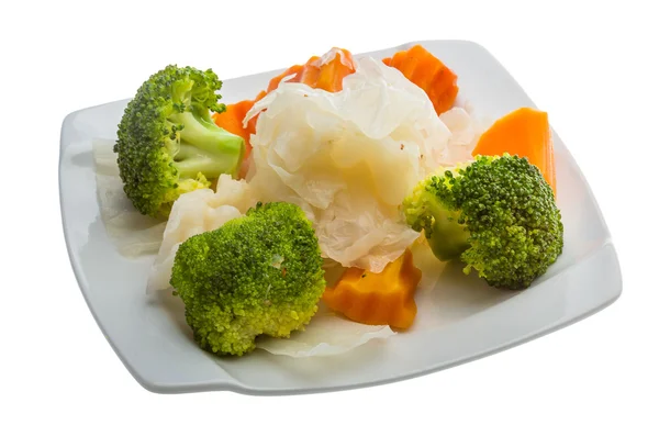 Gekookte kool en broccoli — Stockfoto