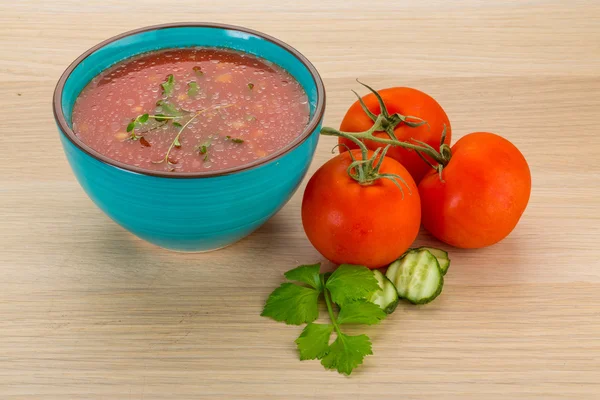 Zupa pomidorowa z migdałami, — Zdjęcie stockowe