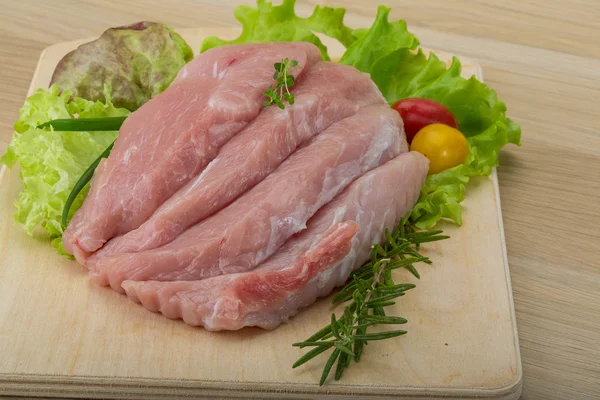 Raw pork schnitzel — Stock Photo, Image