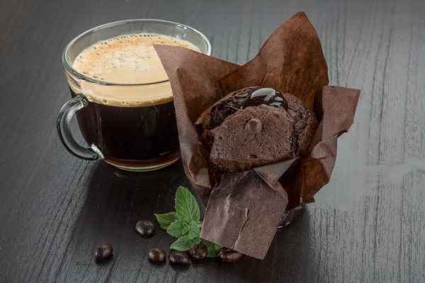 Koffie met muffin — Stockfoto