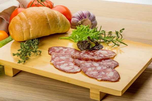 Wurst mit Salami — Stockfoto