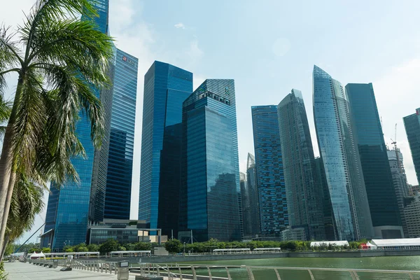 Budovy v panoráma Singapuru — Stock fotografie