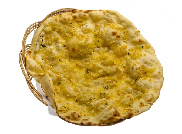 Naan with cheese and garlic — Stock Photo, Image