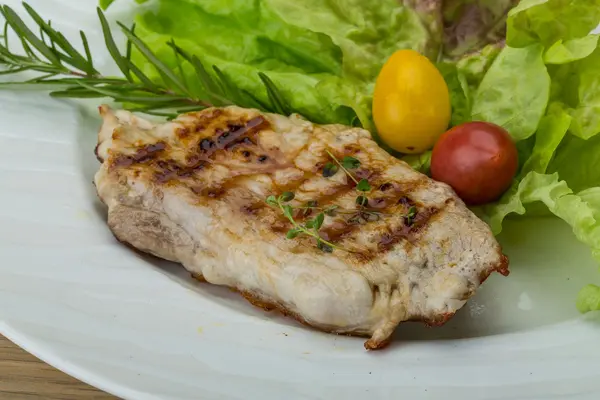 Grilled pork schnitzel — Stock Photo, Image