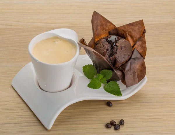 Koffie met muffin — Stockfoto