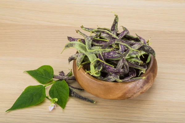 Bohnen mit Blatt — Stockfoto