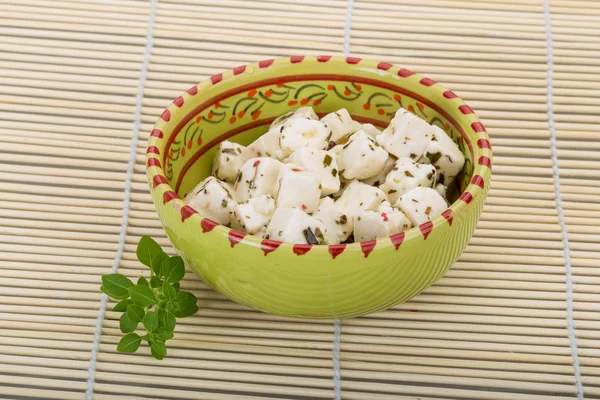 Queso con especias y aceite — Foto de Stock