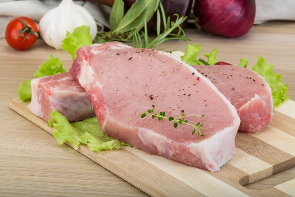 Raw pork steak Stock Image