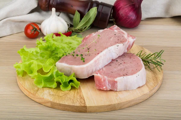 Raw pork steak — Stock Photo, Image