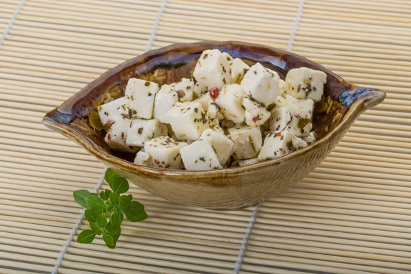 Formaggio con spezie e olio — Foto Stock