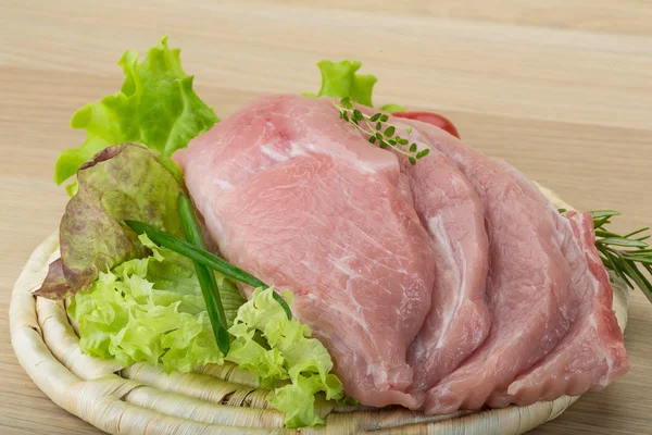 Schnitzel de porco cru — Fotografia de Stock